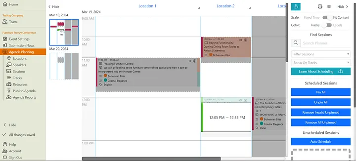 Drag and drop agenda board image