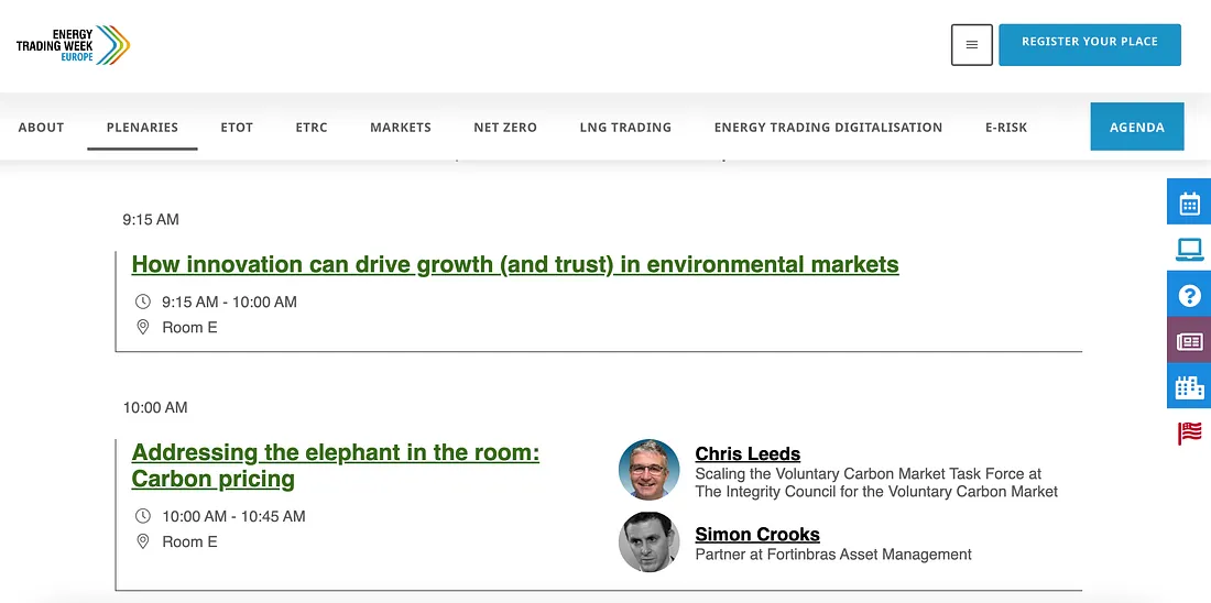 Environmental markets week agenda image
